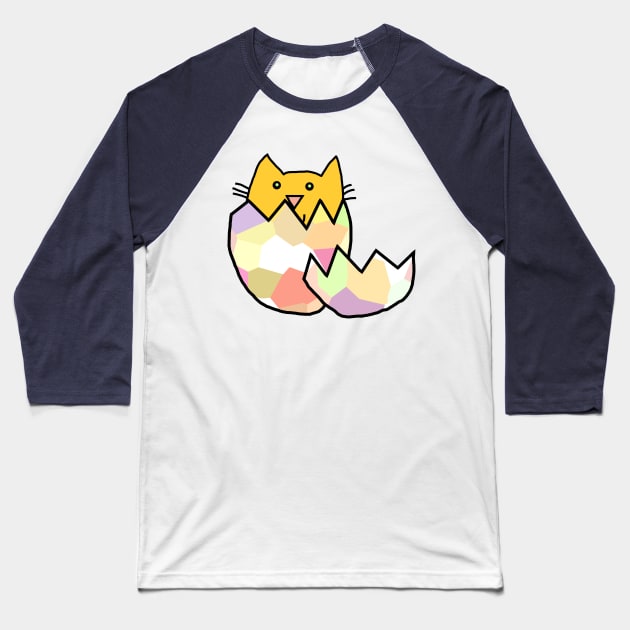 Cute Cat Hatching from Easter Egg as Kitten Baseball T-Shirt by ellenhenryart